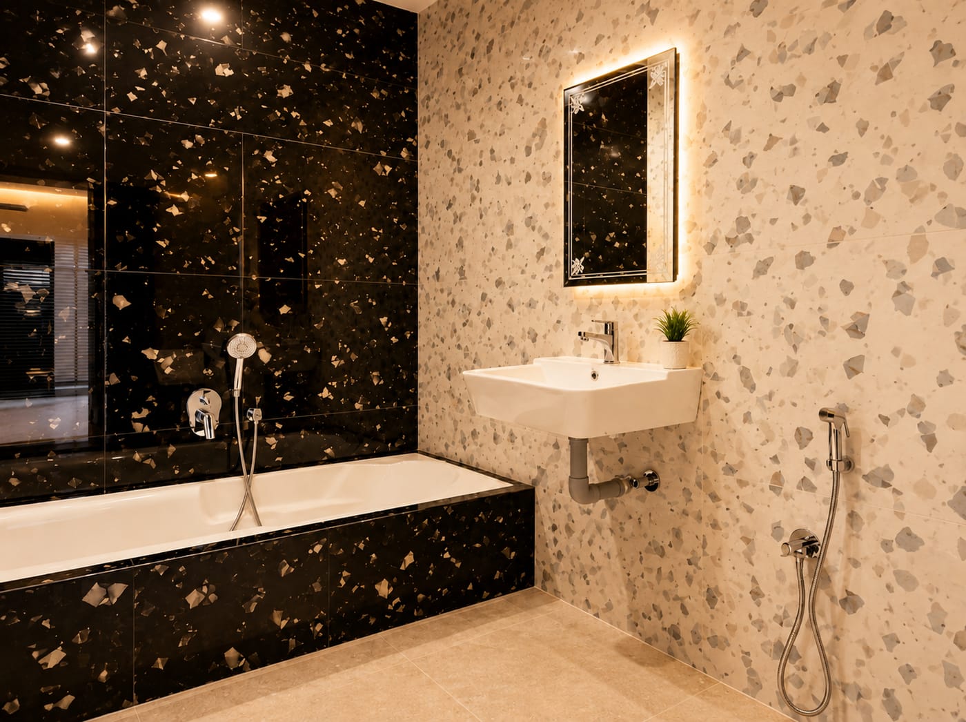 Luxury suite bathroom with bathtub